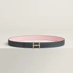 H Torsade belt buckle & Reversible leather strap 24 mm